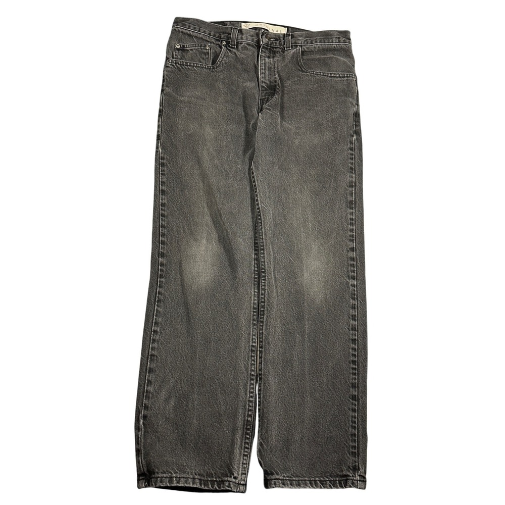 VTG Arizona Jean Co Mens Black Straight Leg Denim Jeans *32x28 Faded Cotton 1167